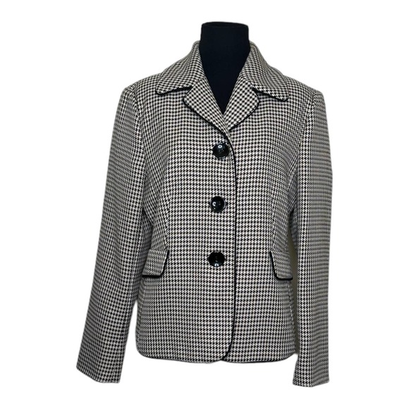 Danillo houndstooth print lined three button blazer size 6 - Picture 1 of 12